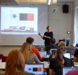 Wikipedia-kurs på UiO ved Jorid Martinsen. Foto: Linda Leung